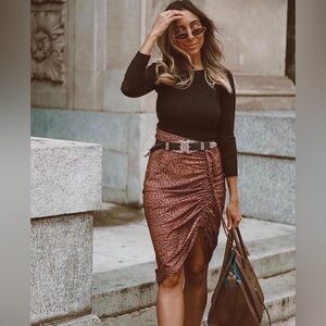 Étophe studios jaguar print midi skirt